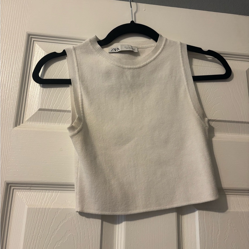 Zara Classic White Knit Top